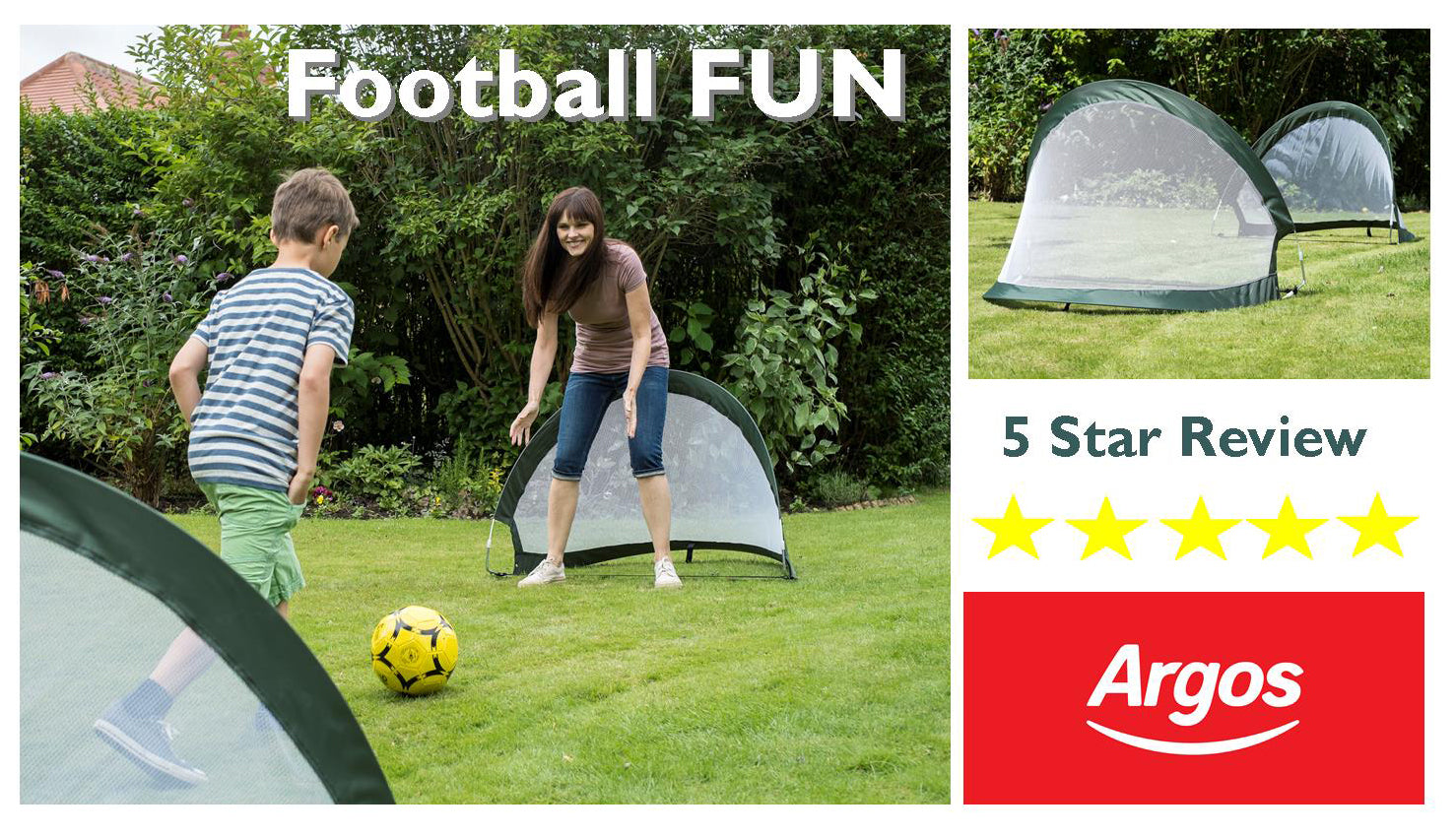 5 Star Review for our 2 in 1 Pop Up Goals