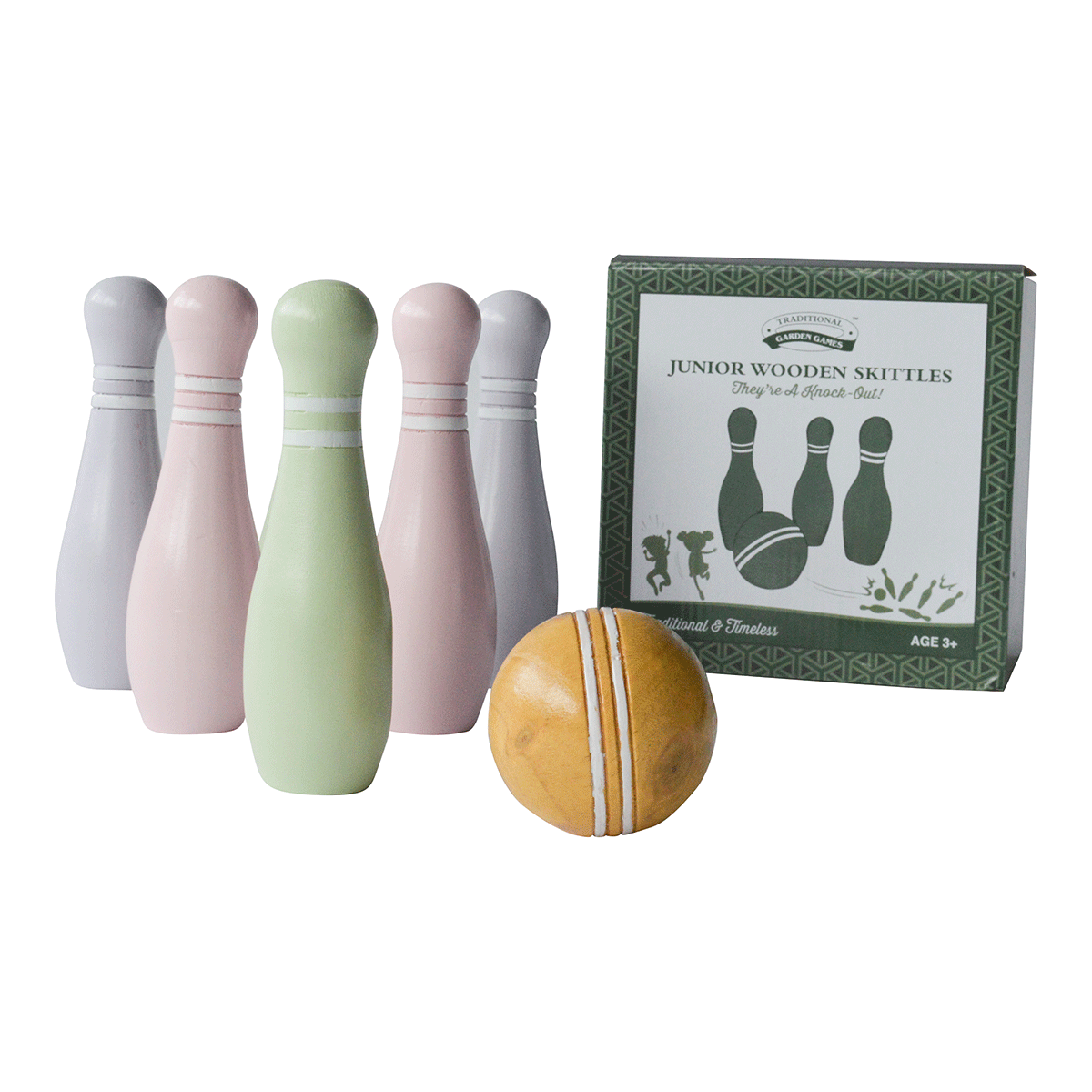 Traditional Garden Games NEW Junior Wooden Skittles